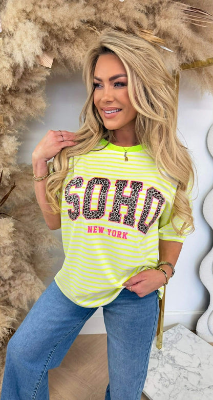 SOHO LEO STRIPE TEE 00196-2 YELLOW
