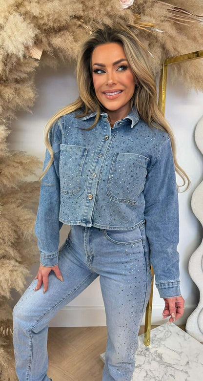 SPARKLE JEANSJACKE 3251 DENIMBLUE