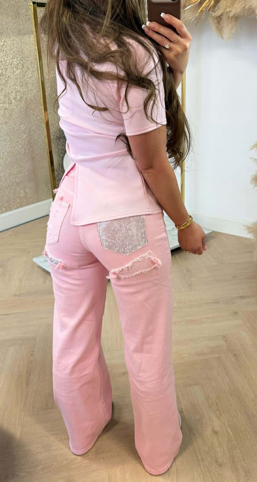 SPLIT BASIC SHIRT PINK