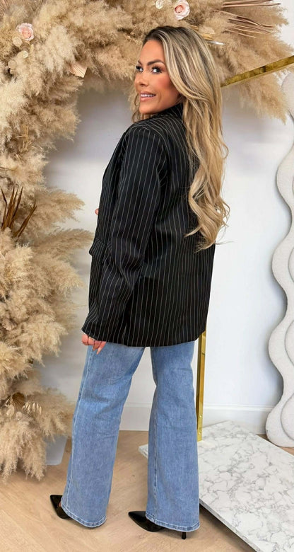 STRIPE BLAZER 7071 *H* BLACK