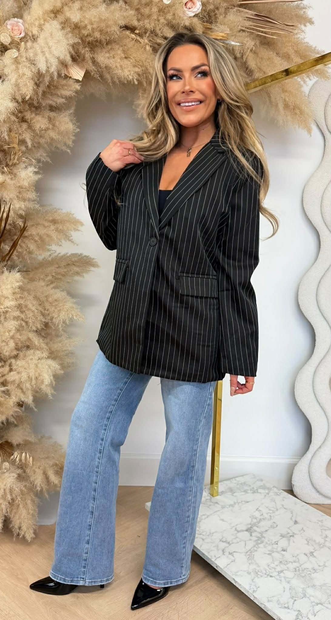 STRIPE BLAZER 7071 *H* BLACK