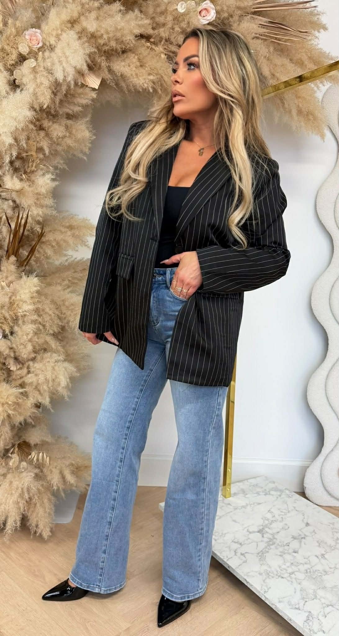 STRIPE BLAZER 7071 *H* BLACK