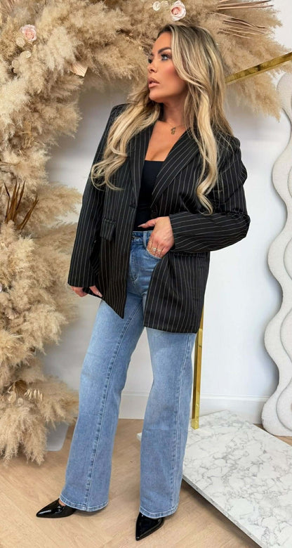 STRIPE BLAZER 7071 *H* BLACK