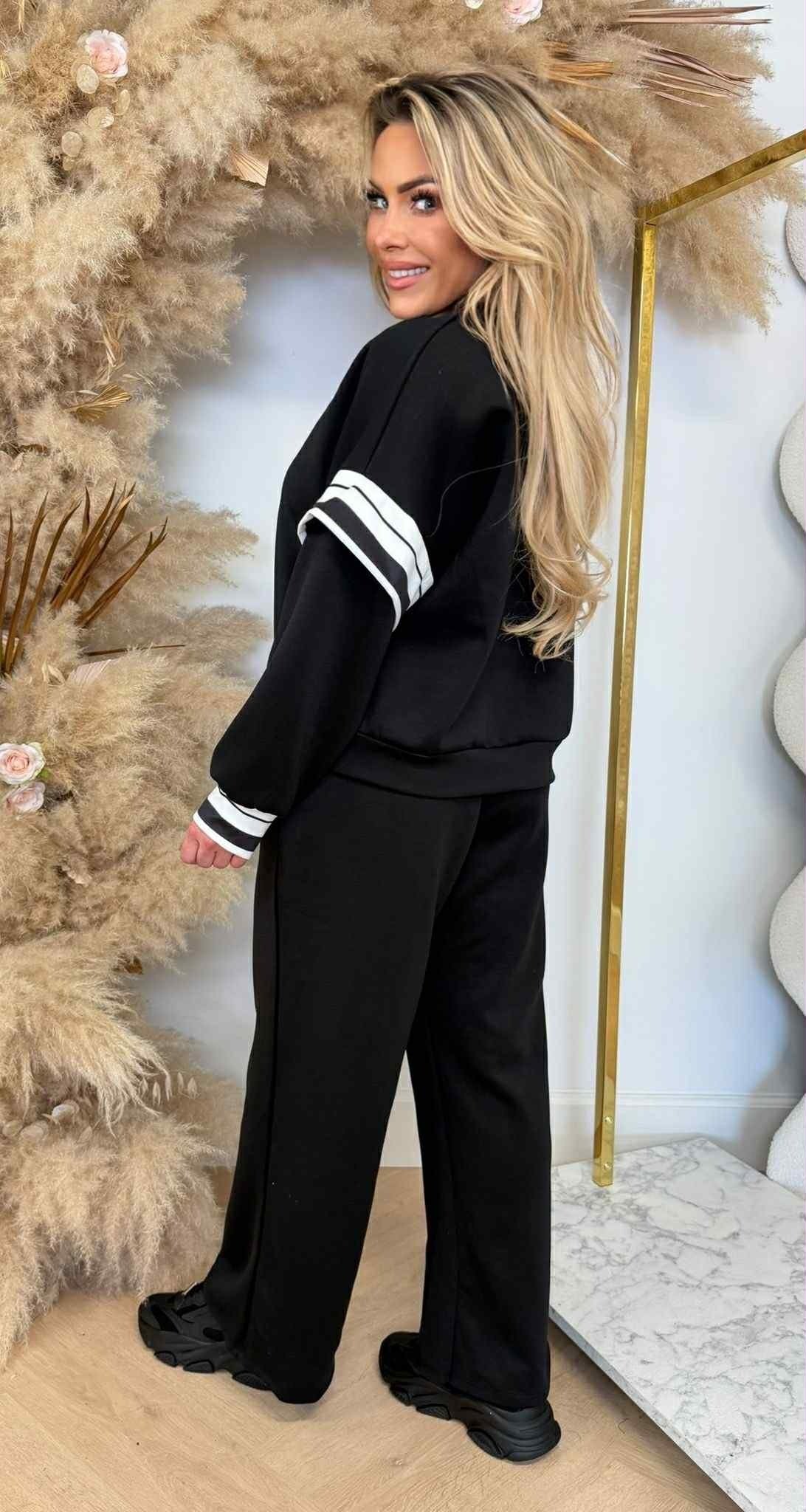 STRIPE COMFY SET SCHWARZ