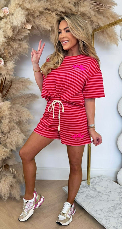 STRIPE SOHO SET RED