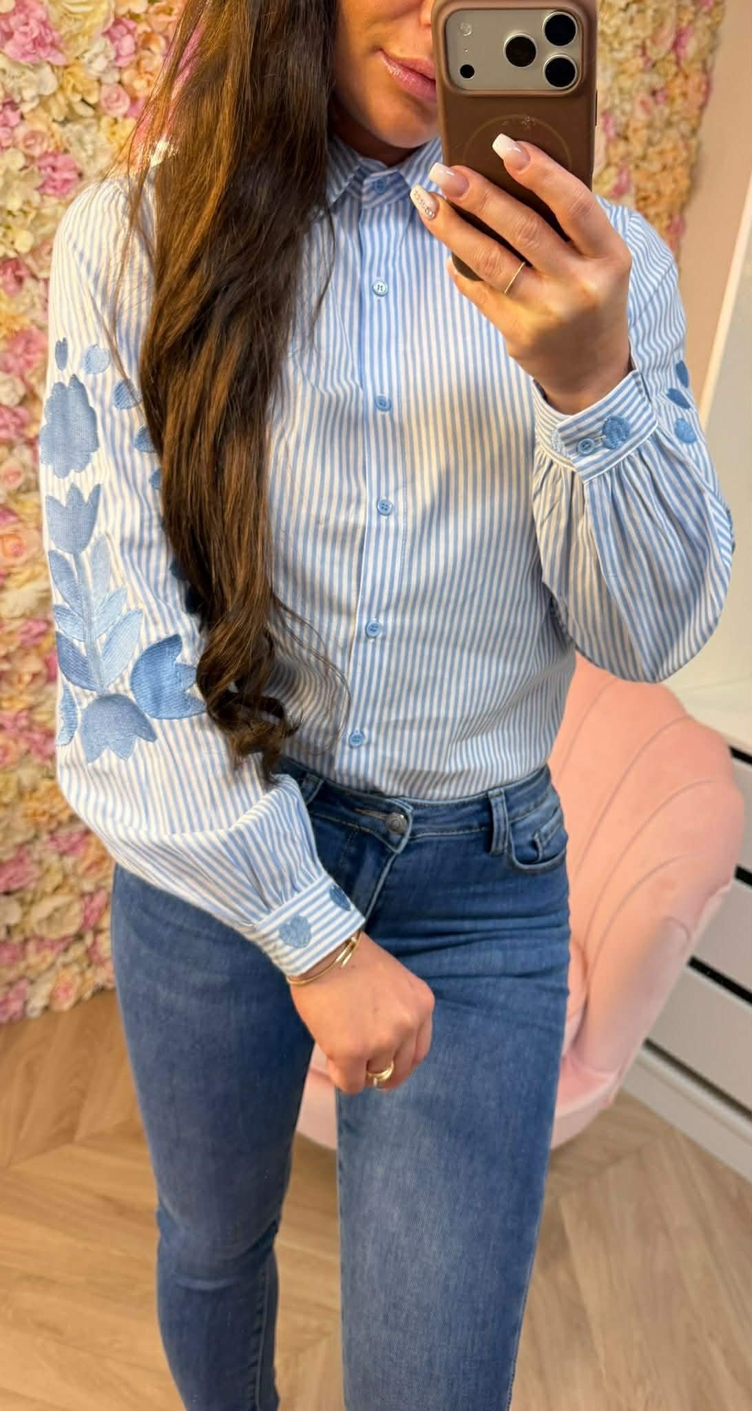 MILLY STRIPE BLOUSE 7765-12 BLUE