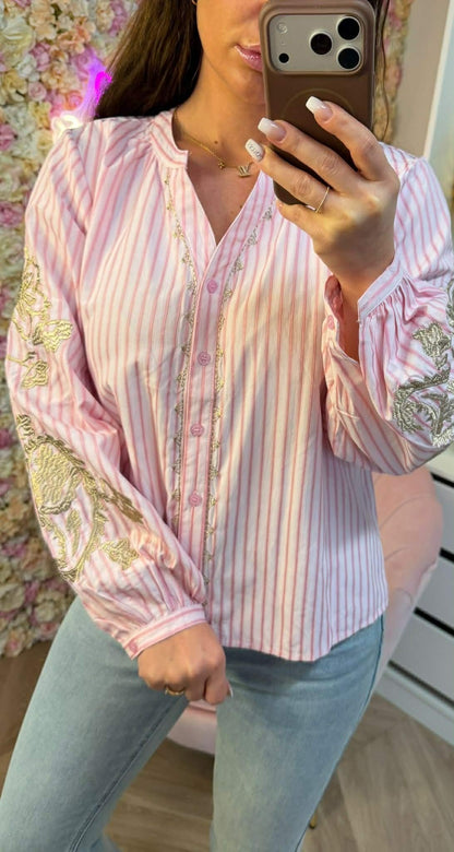 STRIPY BLOUSE 3621 PINK