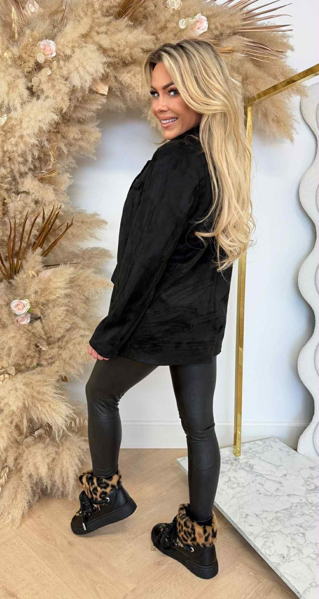 BLAZER AMAPOLA EN SUÉDINE NOIR