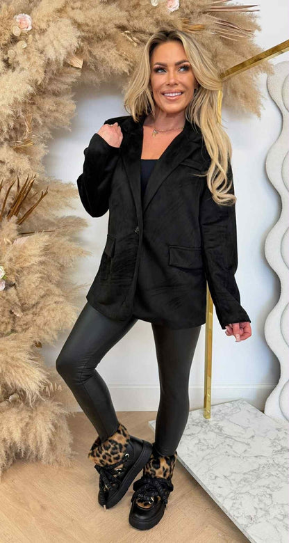 BLAZER AMAPOLA EN SUÉDINE NOIR