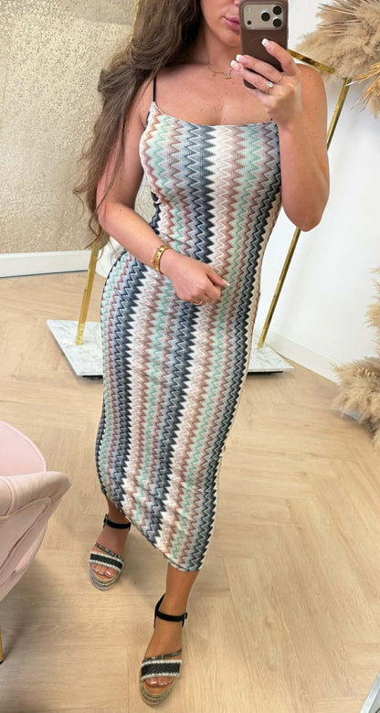 SUMMER ZIGZAG DRESS BLACK