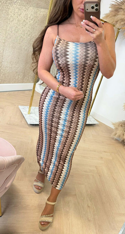 SUMMER ZIGZAG DRESS CHOCO