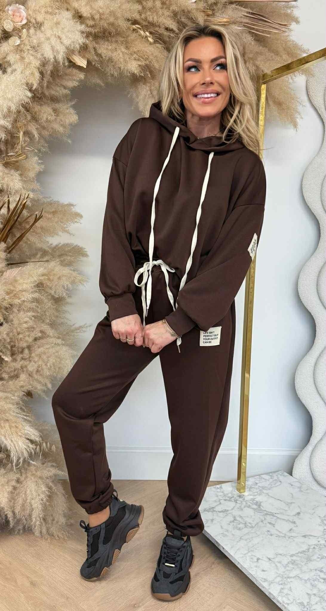 ENSEMBLE SWEAT À CAPUCHE TEXTURÉ DANEE CHOCO