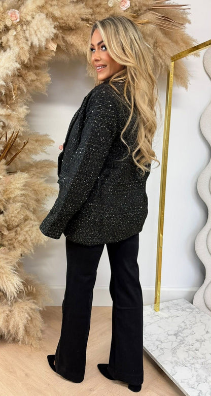 BLAZER PAILLETTES TWEED GOLDIE 5161 NOIR/OR