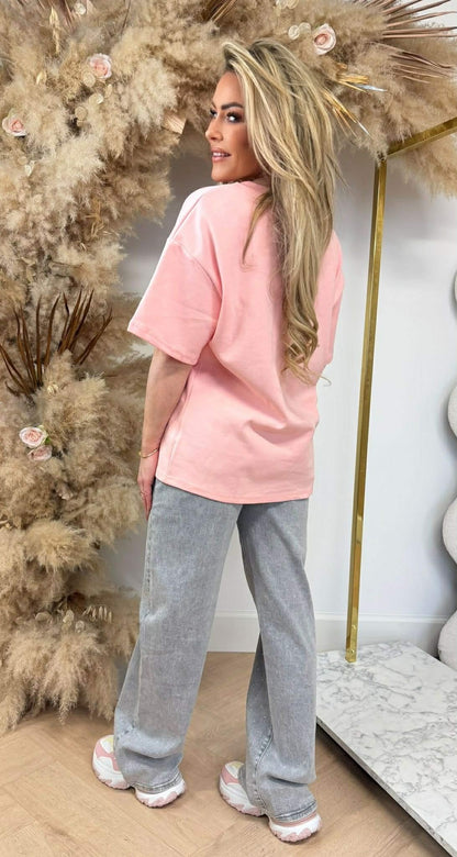 V OVERSIZED FIT TEE 20330 PINK