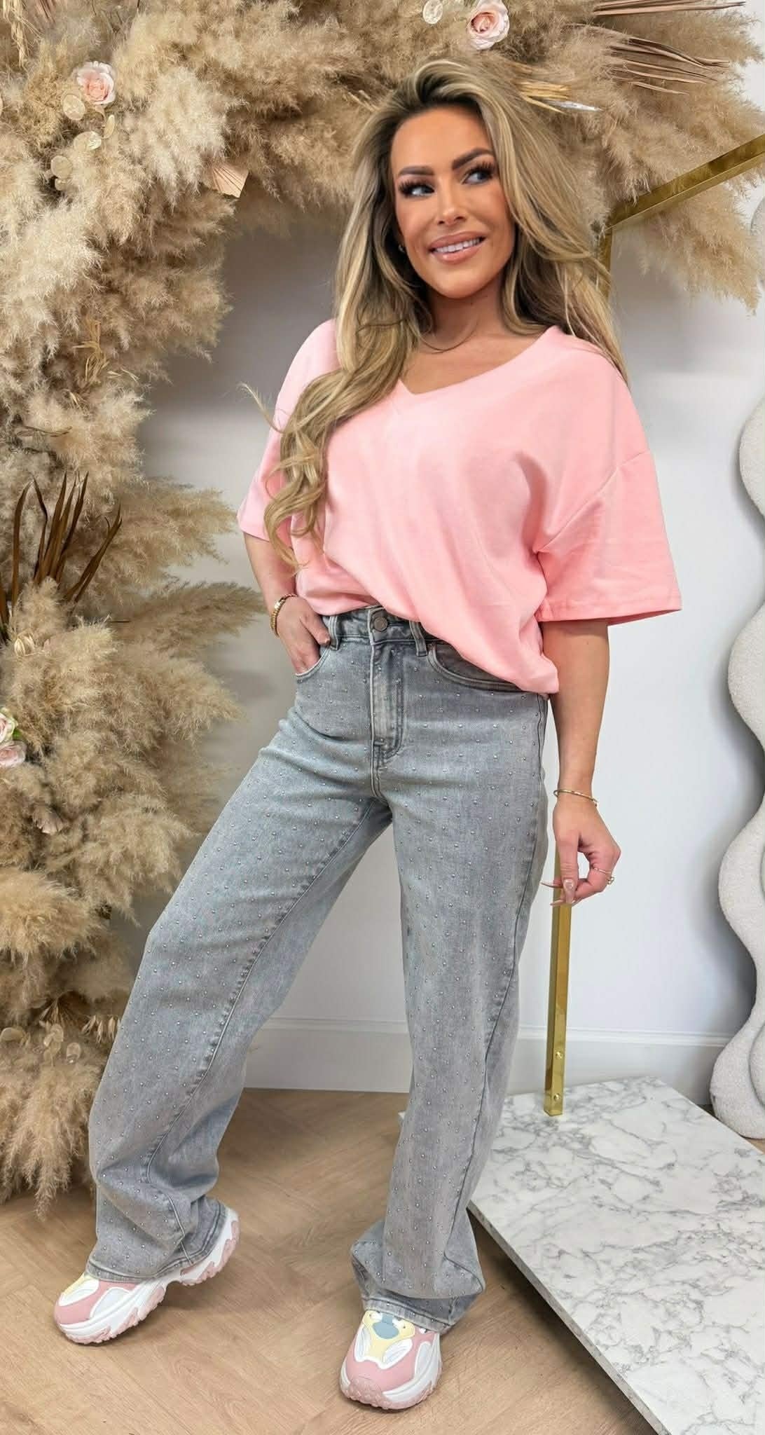 V OVERSIZED FIT TEE 20330 PINK