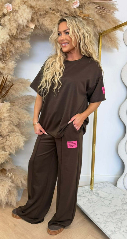 VIRAL LONG EMBLEEM SET CHOCO
