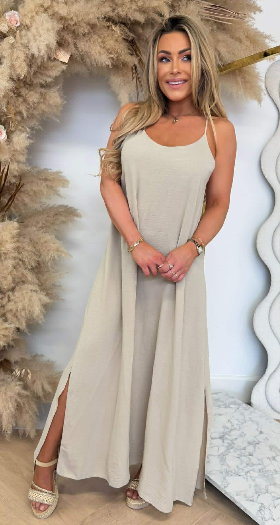 DAZY BOHI MAXI DRESS BEIGE