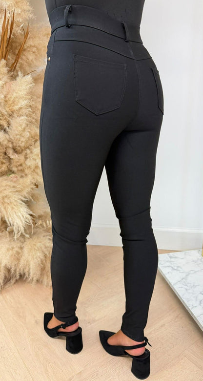 YU &amp; ME STRETCH TREGGING 1268-1 BLACK