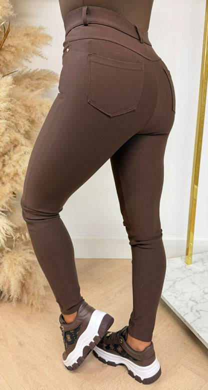YU &amp; ME STRETCH TREGGING 1268-1 CHOCO