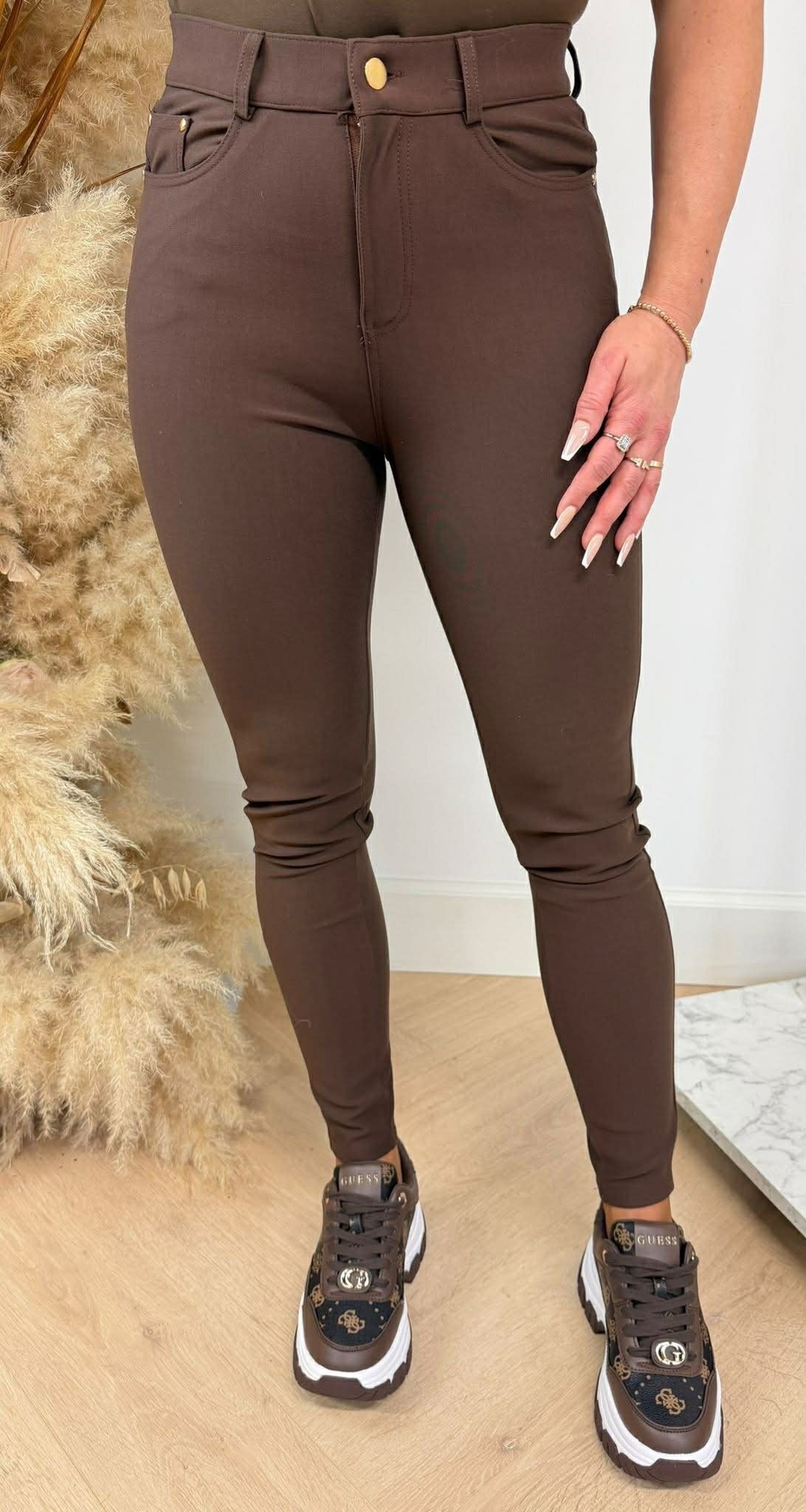 YU &amp; ME STRETCH TREGGING 1268-1 CHOCO