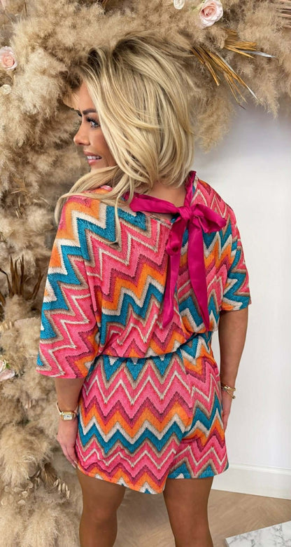 ENSEMBLE ZIGZAG STRIKE LUREX CORAIL